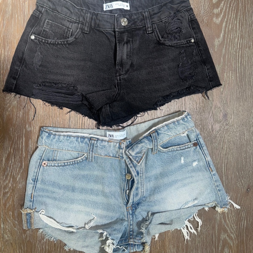 Zara denim jean shorts BUNDLE (2 pairs) both size 2
